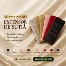 Kit 06 extensor de sutiã prolongador de Sutiã colchete 3 regulagens extensores de sutien
