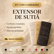 Kit 3 extensor de sutiã prolongador de Sutiã colchete 3 regulagens extensores de sutien 2 ganchos extensor 3 linhas