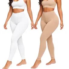 Kit 2 calça feminina anágua segunda pele calça modeladora legging não marca anti atrito