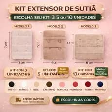KIT 3 a 10 Extensor de sutiã prolongador colchete todos os modelos extensor de sutien