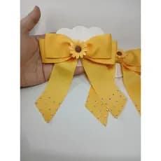 1 laço infantil, laço com girassol, laço amarelo, acessório bebê, laço artesanal, laço para festa