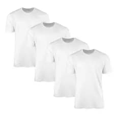 Kit 4 Camiseta Masculina Branca 100% Algodão Camisa Lisa Plus size Camiseta Básica Masculina Plus size
