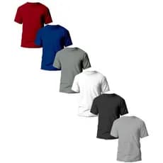 Kit 6 Camiseta Básica Masculina Camisetas Masculinas 100% Algodão Camisa Manga Curta Masculina
