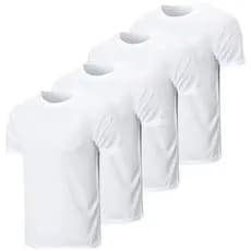 Kit 4 Camiseta Lisa Branca Casual Basica 100% Algodão Camiseta Branca Lisa Básica Unissex
