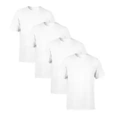 Kit 4 Camiseta Branca Lisa Masculina 100% Algodão Camiseta Masculina Plus Size Camisa Masculina Lisa