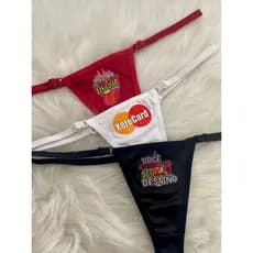 Kit 2 Calcinhas Sensual Frases Eróticas Tanga Regulagem Fio Dental