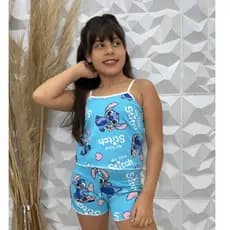Baby Doll Infantil Menina Personagens Suede Estampado Roupa de Dormir Infantil Pijama Menina Labubu