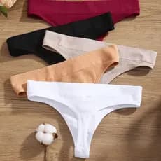 Kit Calcinha Canelada Importada Fio Dental Cintura Alta Pala Dupla
