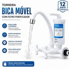 Torneira Bica Móvel Com Filtro Purificador Água Cozinha Maruja