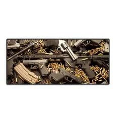 Mouse Pad Grande 90x40 Couro Gamer Desk Pad Armas & Munição