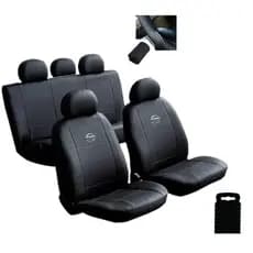 Capas De Banco Carro Couro Impermeável Nissan Versa Frontier Kicks March Sentra + Capa De Volante