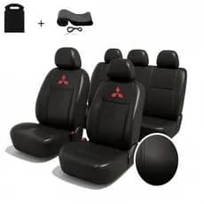 Jogo Capas Banco Automotivo Carro Mitsubishi Couro Impermeável L200 Triton Asx Lancer Outlander Pajero Outlander