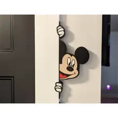 Enfeite 3D Lateral Mickey ou Minnie | Decoração para Batente de Porta e Parede | Escolha o Lado!