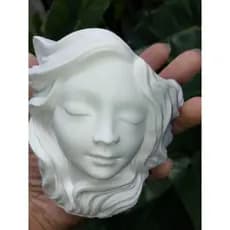 vaso decorativo em gesso face de mulher 2 peças