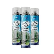 Kit 3 Limpa Vidros Zip 300ml – Limpeza Rápida, Brilho Espelhado e Sem Resíduos