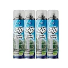 Kit 4 Zip Limpa Vidros  Concentrado – Produto de Limpeza Potente para Vidros e Espelhos
