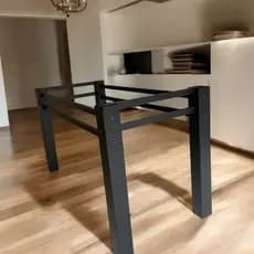 Suporte Base De Mesa 120cm Aço Preto 4 Lugares Sem Tampo