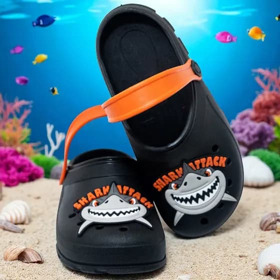 Sandália Babuche Infantil Chinelo Menino Tubarão Confortavel