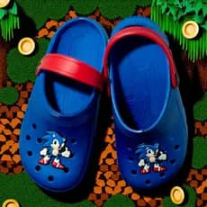 Sandália Babuche Infantil Menino Papete Personagem Sonic Confortável