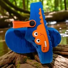 Babuche Jacaré Menino Infantil Crocodilo Sandália Papete Azul
