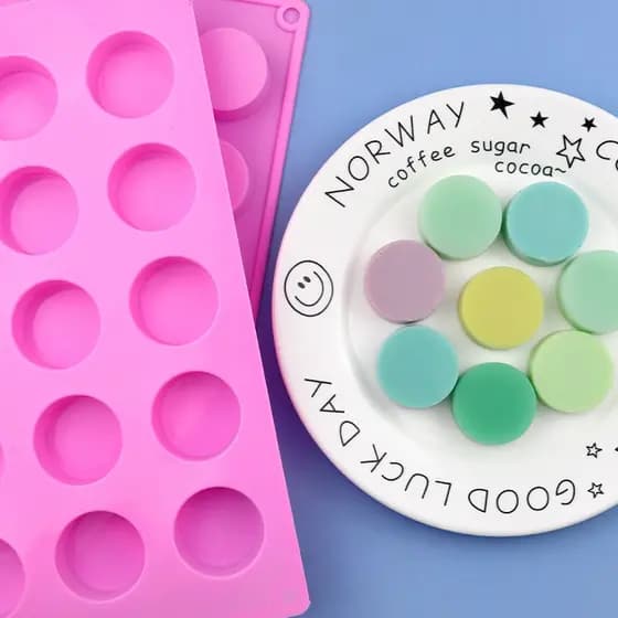 15 Molde De Silicone Cilíndrico De Cavidade Bolo De Mousse Francesa Chocolate Sabão Feito À Mão Vela Geléia De Pudim