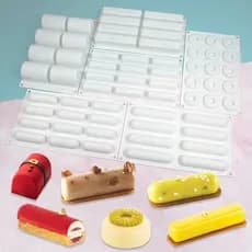Molde De Mousse Tira Longa Sanduíche De Sobremesa Francês Silicone Cilindro Oval Salsicha Crocante Bolo De Faça Você Mesmo