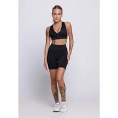 Conjunto Fitness Top Com Bojo Costa Cruzada + Bermudinha Suplex Academia Treino