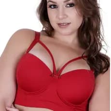 Sutiã Plus Size Bojão Alça Reforçada Bojo Sustentação Tiras Strappy
