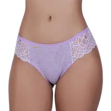 Kit 5 Calcinha de Algodão Feminino Tanga Conforto Renda Listrada Lívia