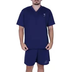 Pijama Masculino Verão Gola V Camisa Manga Curta Short Adulto Davi