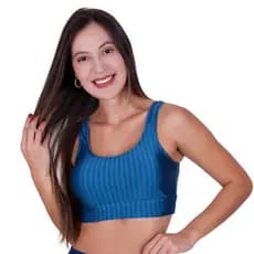 Cropped de Academia com Bojo Removível 3D Top Fitness Feminino Sustentação Nicole