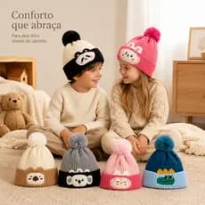 Gorro Touca Longo Infantil Menino Menina Tricotado Quente Inverno Fashion Para 2 a 8 anos FMZ0126AN