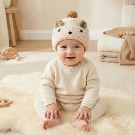 Gorro Touca Infantil Menino Menina Tricotado Quente Inverno Fashion Para 0 a 3 anos FMZ0817CH