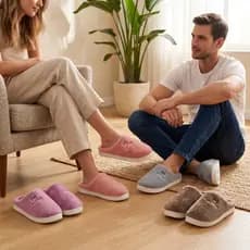 Pantufa Chinelo De Casa Masculina Feminina Adulta  Confortável Inverno FTX967BR-A FTX9077BR