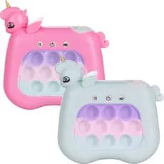 Kit 2 Pop it Eletrônico Infantil Unicórnio Rosa e Verde Água