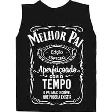 Regata Camisa masculina Básica Melhor Pai Camiseta Qualidade 100% Algodão Estampa Preto 2 ao GG