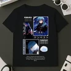 Camiseta Estampada Rimuru Tempest T-shirt Blusa 100% Algodão Premium Masculino Do Tamanho 2 ao GG