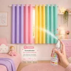 Cortina Colorida Oxford Arco-íris 600x180 Para Varão | Cortina Quarto Infantil