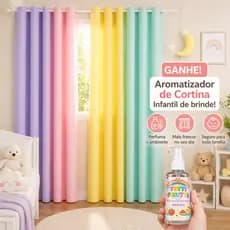 Cortina Bella Colorida Oxford Arco-íris 600x310 Sala/Quarto Para Varão | Cortina Infantil/Decoração