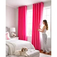 CORTINA ROSA PINK 3,00x2,80 OXFORD | SALA E QUARTO INFANTIL | CAIMENTO PERFEITO + ILHÓS REFORÇADO
