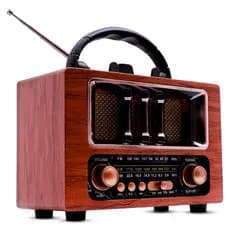 Rádio Retro Acabamento Luxo Premium Bluetooth Caixa de Som Antiga Vintage Am Fm Sw