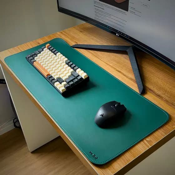 Kit 10 Atacado Mouse Pad Desk Pad Grande vellut 70x30cm em Couro Ecológico Base Antiderrapante Premium Escri