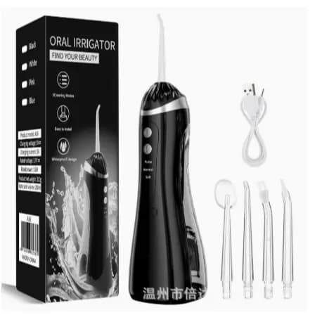 Irrigador Bucal higienizador dos dentes oral USB Recarregável 3 modos 4 Bocais Limpador de Dentes