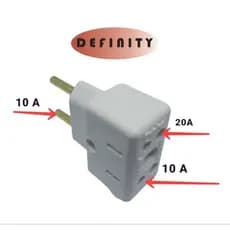 3 Adaptador Tomada Universal 10 e 20 amperes Bob Esponja para Pino Grosso