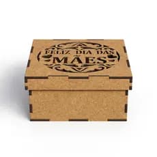 Kit 8 Caixas MDF Cru Feliz Dia das Mães Tampa Vazado Presentes Artesanais