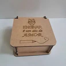 Kit Com 10 Caixinhas 8x8x5 Ensinar Dia Dos Professores Presente Lembrancinha Em Madeira Mdf
