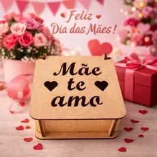 Kit 50 Caixas Madeira Mdf Dia Das Maes Embalagem Presente Lembrancinha Te Amo