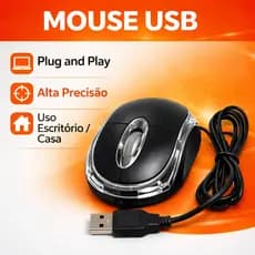 Mouse Óptico USB com fio > Mouse com fio > Mouse óptico