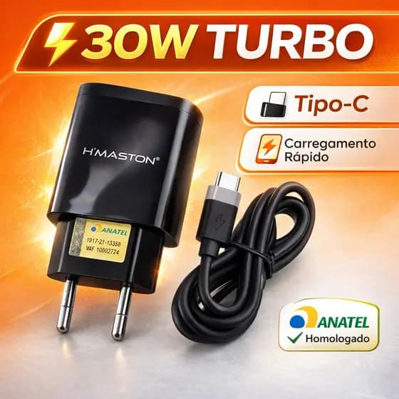 Carregador turbo 30w H'maston Tipo-c