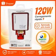 Carregador rápido H'maston 120w de potência caboTipo-C